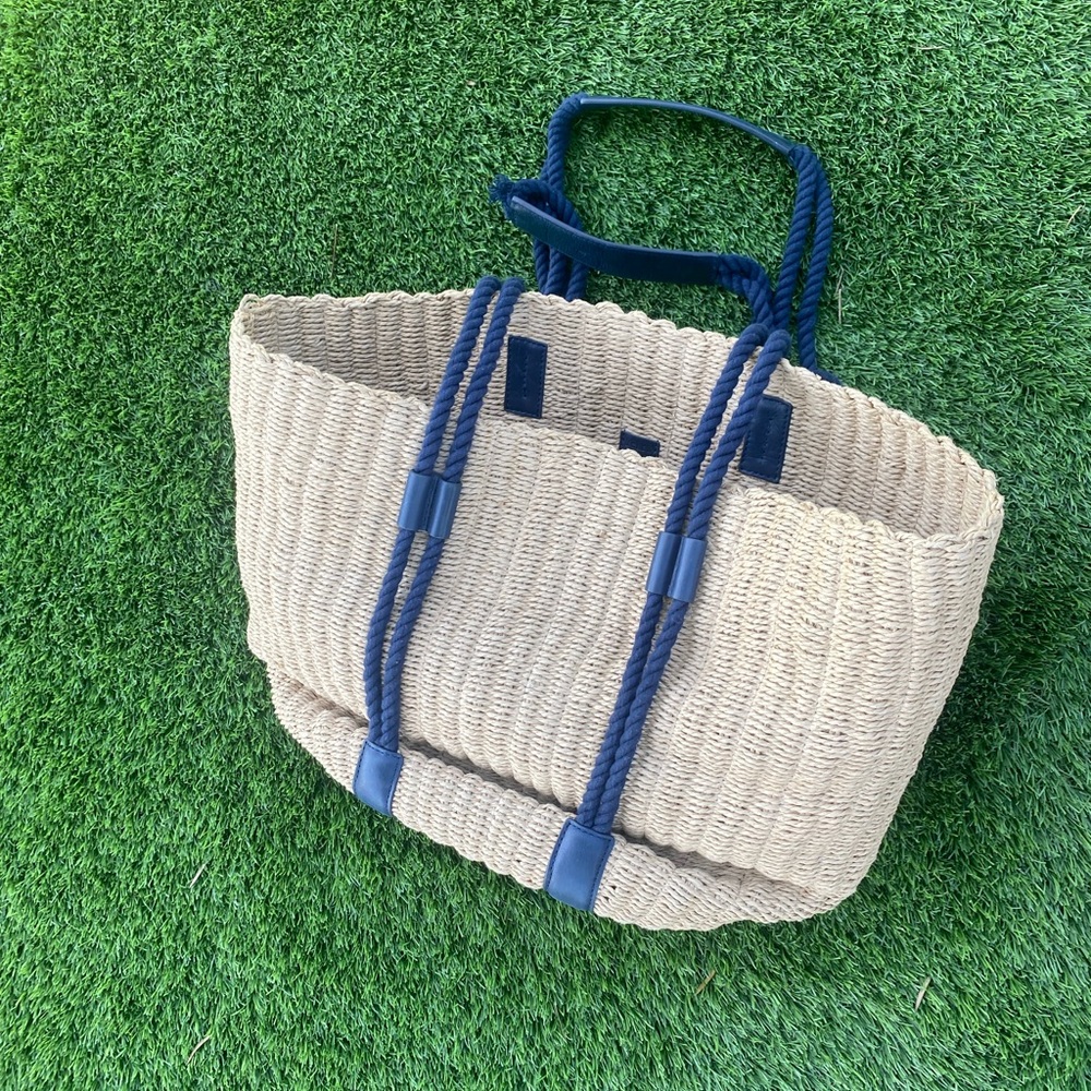 J. Crew Tan and Navy Shoulder Bag